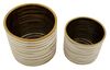 Coppia di portavasi per piantine in ceramica a cilindro con strie dorate 42940 COLORI E LUCI - foto 4