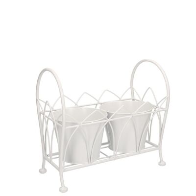 Portafiori a due posti lineare con decoro 33x19x31 38797 COLORI E LUCI