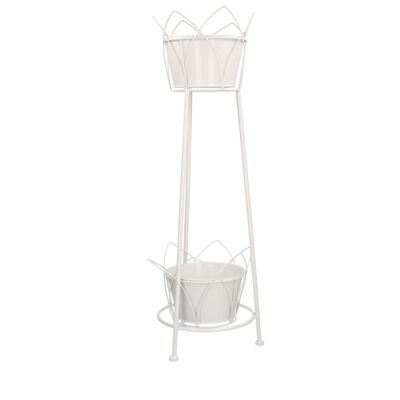 Portafiori bianco due posti sotto e sopra alto 76cm  38788