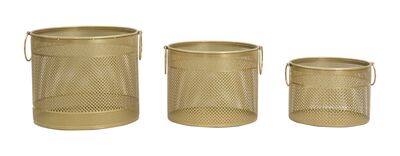 Set 3 portavasi cachepot porta pianta da terra metallo  41569