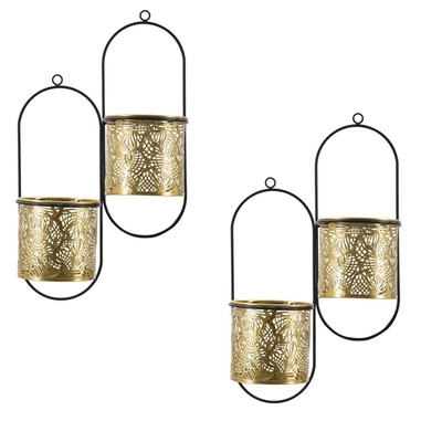 Set 2 Portavasi da muro doppi 27x14x48  41561