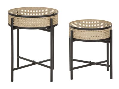 Coppia di portavasi rotondi grandi rialzati design semplice  41572