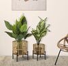 Set di 2 portavasi rotondi in rattan e metallo rialzati  41573 - foto 4