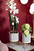 Portavasi rialzato bianco in metallo decoro ventaglio  41586 - foto 4