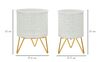 Portavasi rialzato bianco in metallo decoro ventaglio  41586 - foto 5