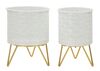 Portavasi rialzato bianco in metallo decoro ventaglio  41586