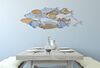 Quadro in metallo e legno pesci azzurri 91x33,5  41494 - foto 5