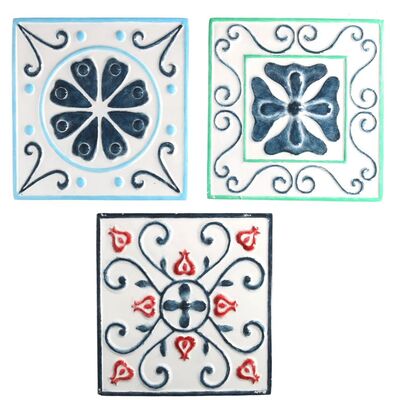 Quadretti 25x25cm maioliche rosso blu  38107
