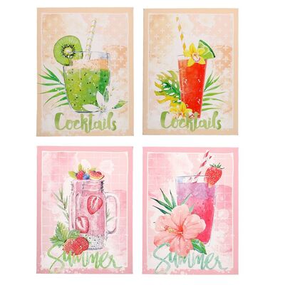 Quattro quadretti 30x40 stampa cocktail bar estate 38176 COLORI E LUCI