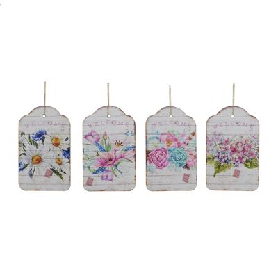 Quadretti 15x24cm con fiori 4 pezzi  37922