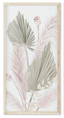 Quadro piante e foglie verdi con cornice 39x79cm 40363 COLORI E LUCI