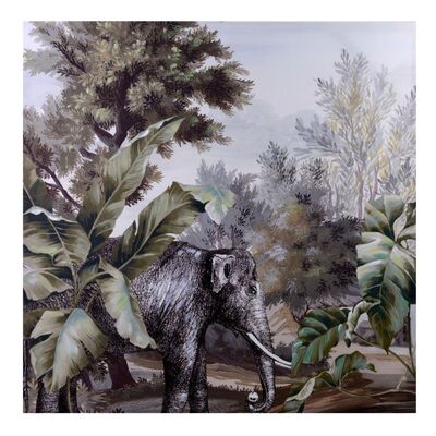Quadro 80x80cm con dipinto di elefante nella foresta africana  38376