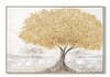Quadro A - materico alberi autunnali dorati su tela con cornice sottile 122x82 cm COLORI E LUCI