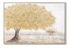 Quadro B - materico alberi autunnali dorati su tela con cornice sottile 122x82 cm