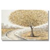 Quadro B sfondo citt&agrave; - quadro materico lungo orizzontale albero toni grigi 120x80  45646
