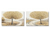 Coppia quadri materici lunghi orizzontali albero toni grigi 120x80  45644