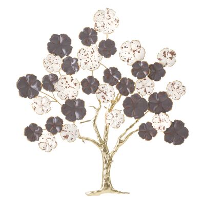 Quadro in metallo albero con fiori screziati 73,7x80  41201