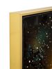 Particolare di Quadro nero e oro elegante pavone notturno con dettagli applicati 70x100  43990
