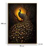 Quadro nero e oro elegante pavone notturno con dettagli applicati 70x100  43990 - foto 6