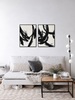 Coppia di quadri astratti verticali bianco e nero 60x80 con cornice  45749