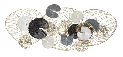 Decorazione astratta sfondo oro grigio bianco nero 124,5x55cm  40379