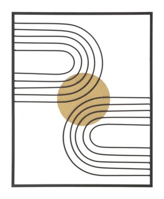 Decorazione moderna quadro parete in filo metallo con curva 40,5x50,5  40741