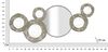 Decorazione specchio cerchi particolari toni tortora quadro in metallo106X48 42554 COLORI E LUCI - foto 5