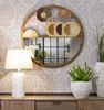 Decorazione specchio quadro in legno tondo blocchi astratti  42332 - foto 4