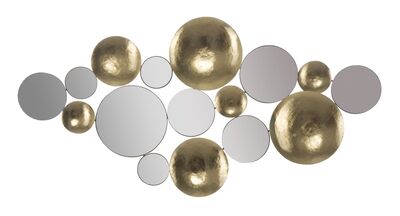 Decoro cerchi dorati da appendere con specchietti 118x60  42644
