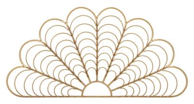 Grande quadro a pannello in metallo ventaglio 160x80 simil rattan 41196 COLORI E LUCI