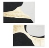 Immagine aggiuntiva di Coppia quadri coordinati astratti nero e oro 60x90 90x60 superficie materica 