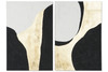 Coppia quadri coordinati astratti nero e oro 60x90 90x60 superficie materica  45755