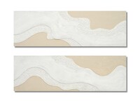 Coppia quadri astratti orizzontali verticali materici ghirigoro 150x50  45728