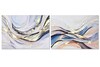 Coppia quadri astratti materici texture blu e oro su tela 100x70 cm  45752