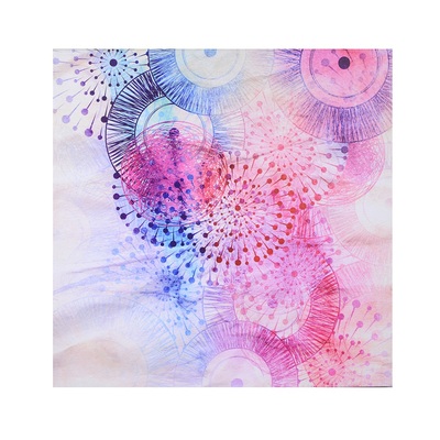 Quadro stampa astratto armonia rosa fucsia e blu 60x60 con bluetooth 43514 COLORI E LUCI