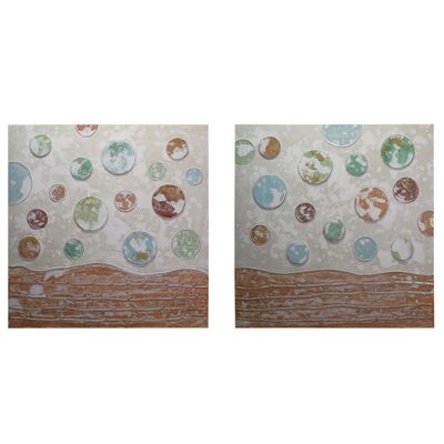 Coppia di quadri astratti 80x80cm con sfere  38147