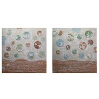 Coppia di quadri astratti 80x80cm con sfere  38147