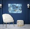 Immagine aggiuntiva di Quadro astratto blu groviglio riflessi oro 80x120  40488