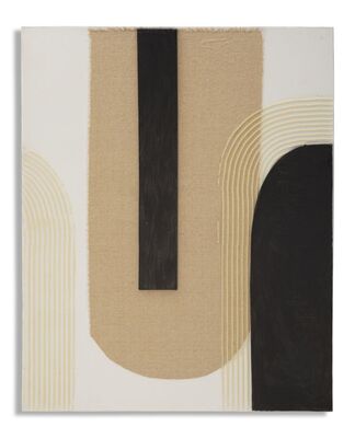 Quastro astratto moderno curve tortora nero 80x100  41002