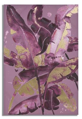 Quadro astratto foglie bordeaux 80x120  40397