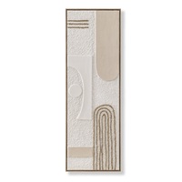 Quadro B - quadro astratto geometrie architettoniche nei toni naturali 3D con cornice 42,5x122,5 COL