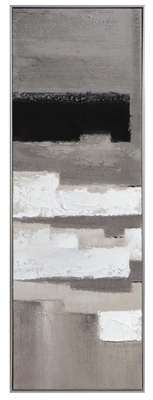 Quadro astratto lungo verticale geometrie del nero 35x100  43094