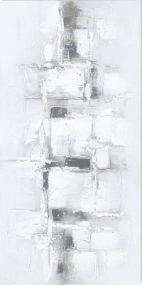 Quadro astratto incroci dettagli argento sfondo grigio 60x120 lungo 39894 COLORI E LUCI