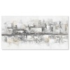 Quadro moderno paesaggio urbano 120x60 citt&agrave; astratta bianco e grigio  45772