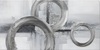 Quadro astratto materico verticale 120x60 cerchi grigi