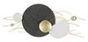 Quadro astratto sfere nere e oro in metallo 129,5x53,3  41132