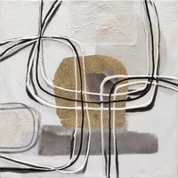 Quadro astratto moderno decoro geometrie toni grigio oro 60x60 41373 COLORI E LUCI