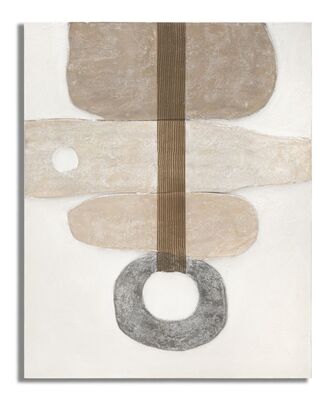 Quadro astratto sassi 80x100 toni tortora grigio  41005