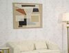 Quadro astratto tortora marrone beige con applicazioni stoffate 80x100  41000 - foto 4