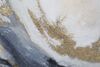 Particolare di Quadro trittico moderno sfumature astratte grigio blu oro 45x80 e 60x80  40802